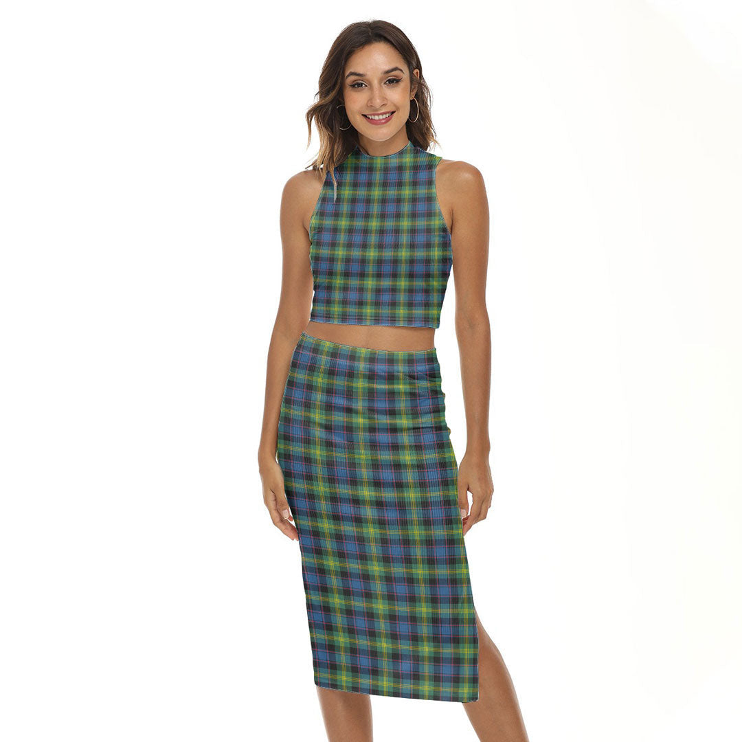 Watson Ancient Tartan Plaid Tank Top & Split High Skirt Set