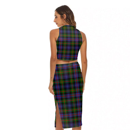 Murray of Atholl Modern Tartan Plaid Tank Top & Split High Skirt Set