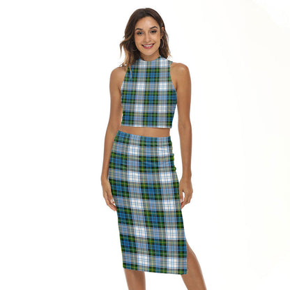 Campbell Dress Tartan Plaid Tank Top & Split High Skirt Set