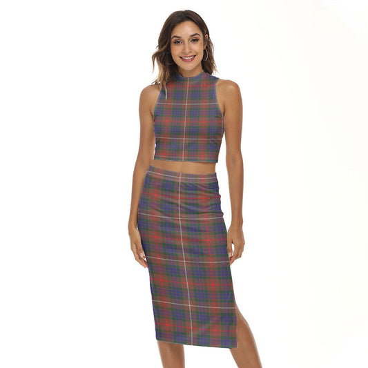 Fraser Hunting Modern Tartan Plaid Tank Top & Split High Skirt Set