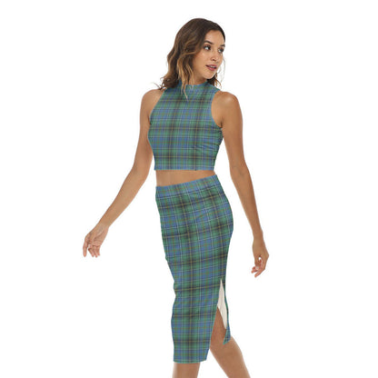 MacInnes Ancient Tartan Plaid Tank Top & Split High Skirt Set