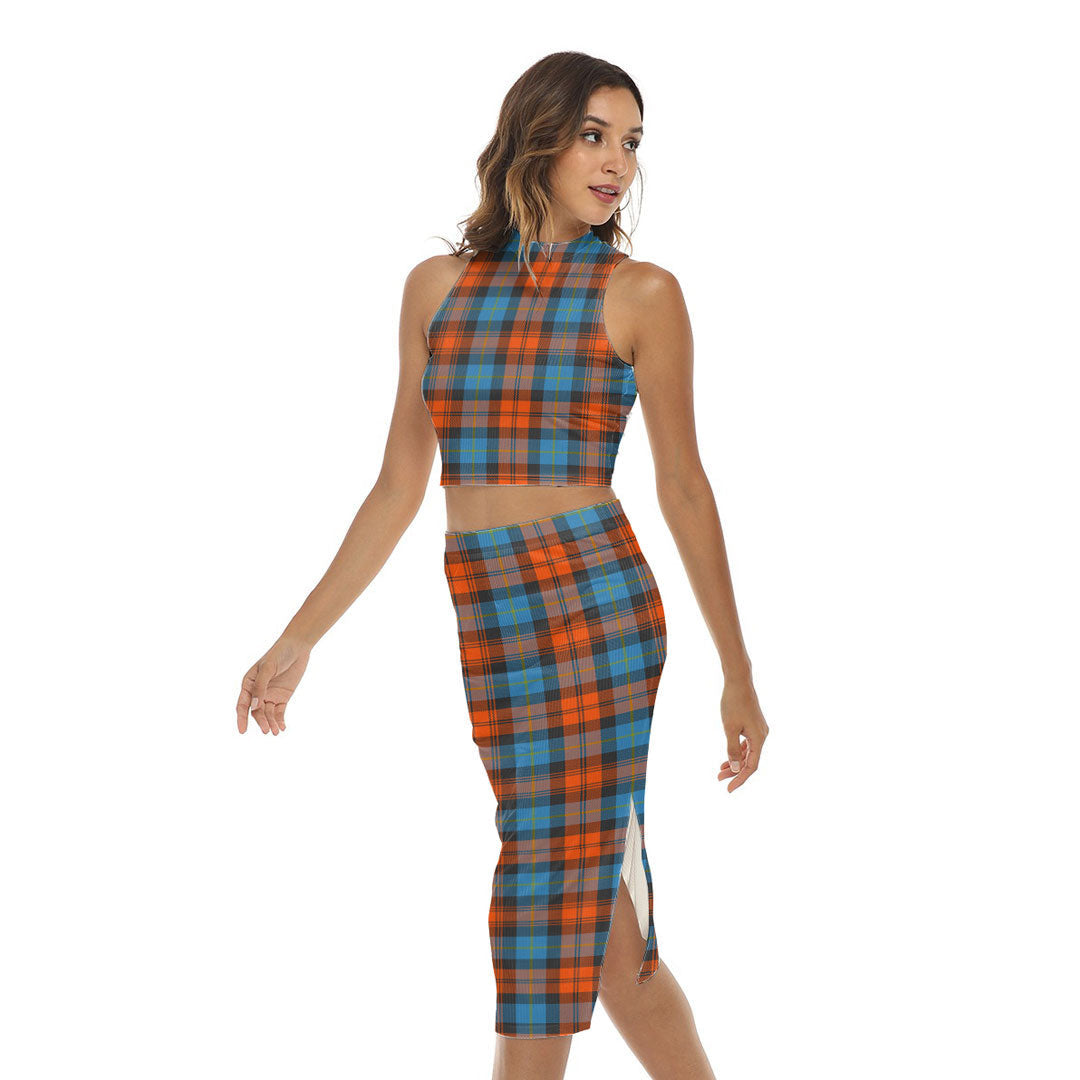 MacLachlan Ancient Tartan Plaid Tank Top & Split High Skirt Set