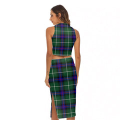 MacDonald of the Isles Hunting Modern Tartan Plaid Tank Top & Split High Skirt Set