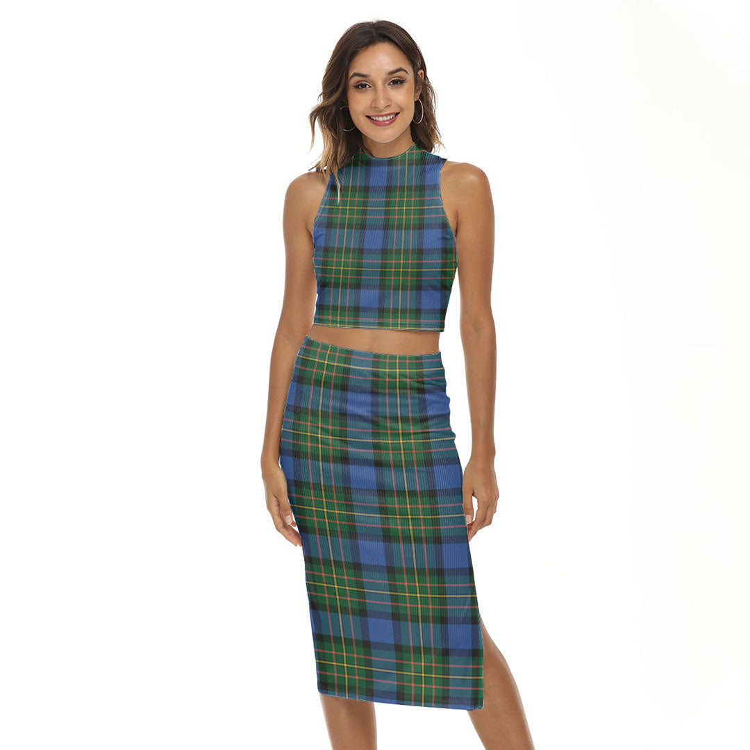 MacLaren Ancient Tartan Plaid Tank Top & Split High Skirt Set