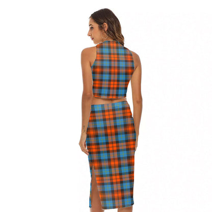 MacLachlan Ancient Tartan Plaid Tank Top & Split High Skirt Set