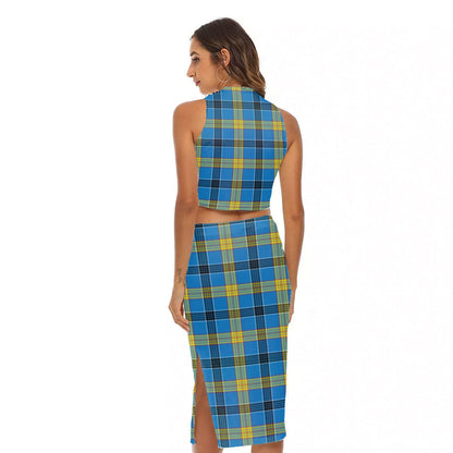 Laing Tartan Plaid Tank Top & Split High Skirt Set