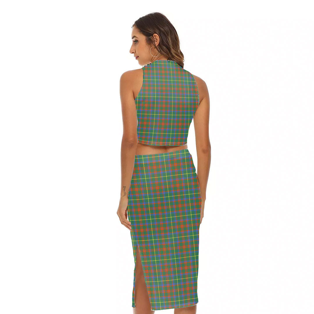 MacKintosh Hunting Ancient Tartan Plaid Tank Top & Split High Skirt Set