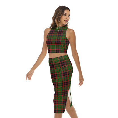 Buchan Modern Tartan Plaid Tank Top & Split High Skirt Set