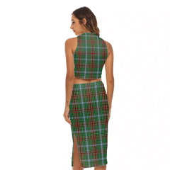 Gayre Tartan Plaid Tank Top & Split High Skirt Set