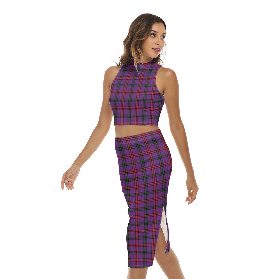 Montgomery Modern Tartan Plaid Tank Top & Split High Skirt Set