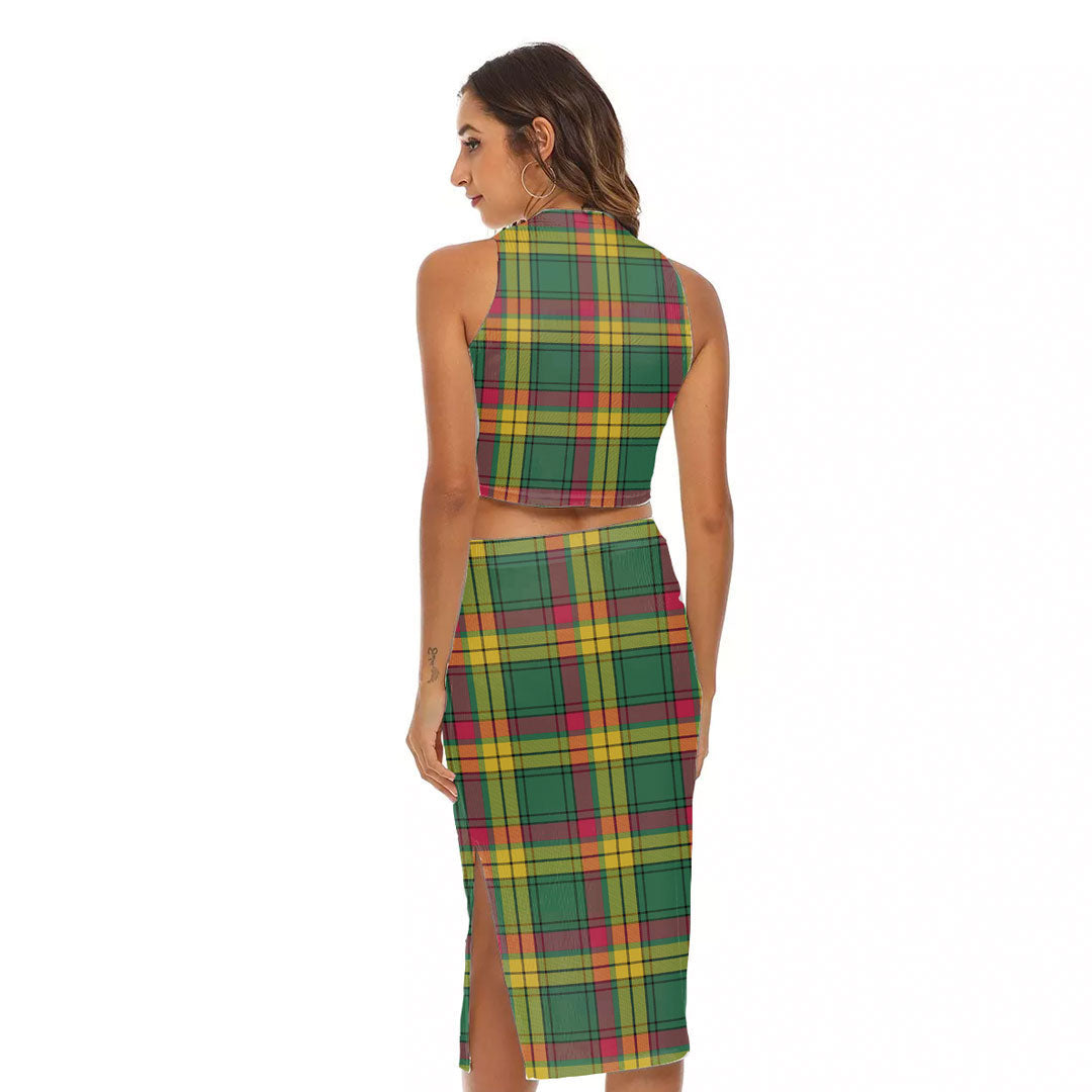 MacMillan Old Ancient Tartan Plaid Tank Top & Split High Skirt Set