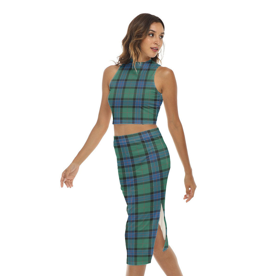 Sinclair Hunting Ancient Tartan Plaid Tank Top & Split High Skirt Set