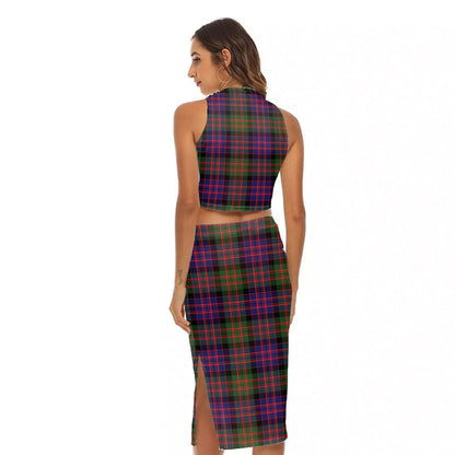 MacDonald Modern Tartan Plaid Tank Top & Split High Skirt Set