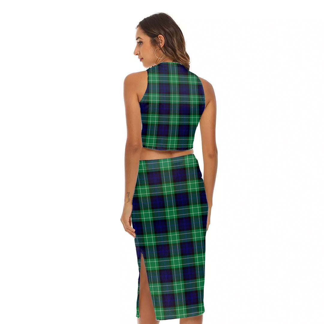 Abercrombie Tartan Plaid Tank Top & Split High Skirt Set