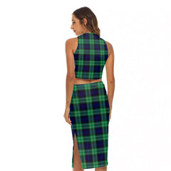 Abercrombie Tartan Plaid Tank Top & Split High Skirt Set