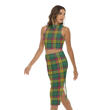 MacMillan Old Ancient Tartan Plaid Tank Top & Split High Skirt Set