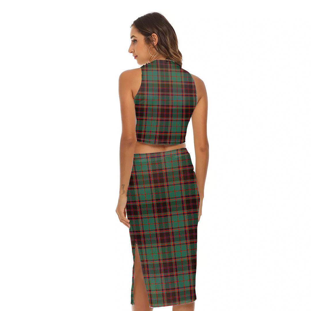 Buchan Ancient Tartan Plaid Tank Top & Split High Skirt Set