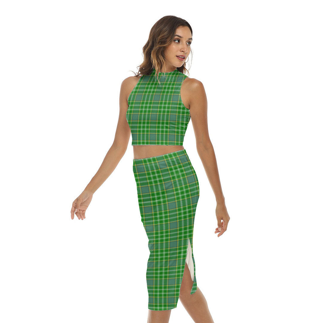 Currie Tartan Plaid Tank Top & Split High Skirt Set