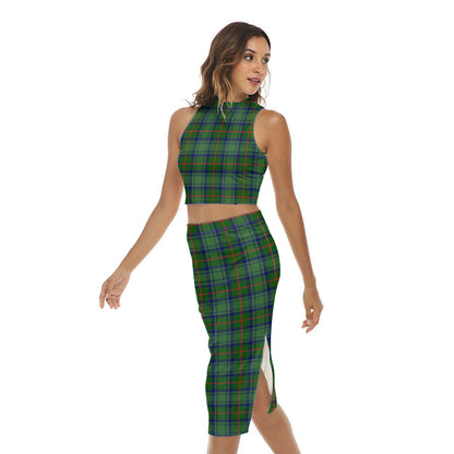 Cranstoun Tartan Plaid Tank Top & Split High Skirt Set