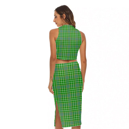 Currie Tartan Plaid Tank Top & Split High Skirt Set