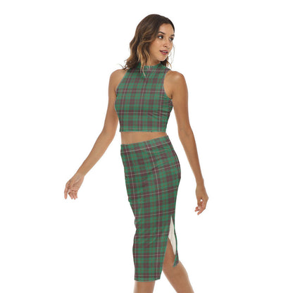 MacKinnon Hunting Ancient Tartan Plaid Tank Top & Split High Skirt Set