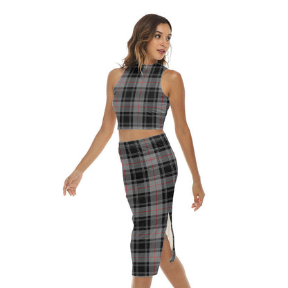 Moffat Modern Tartan Plaid Tank Top & Split High Skirt Set