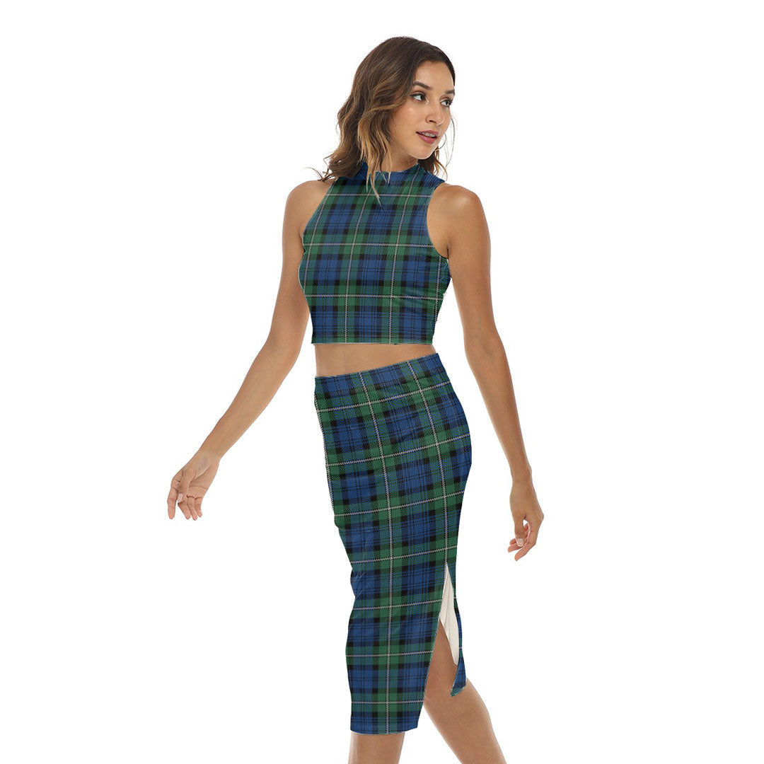 Forbes Ancient Tartan Plaid Tank Top & Split High Skirt Set