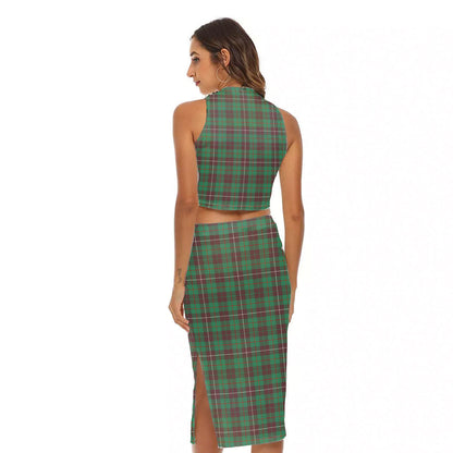 MacKinnon Hunting Ancient Tartan Plaid Tank Top & Split High Skirt Set