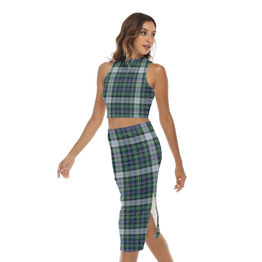 MacKenzie Dress Ancient Tartan Plaid Tank Top & Split High Skirt Set