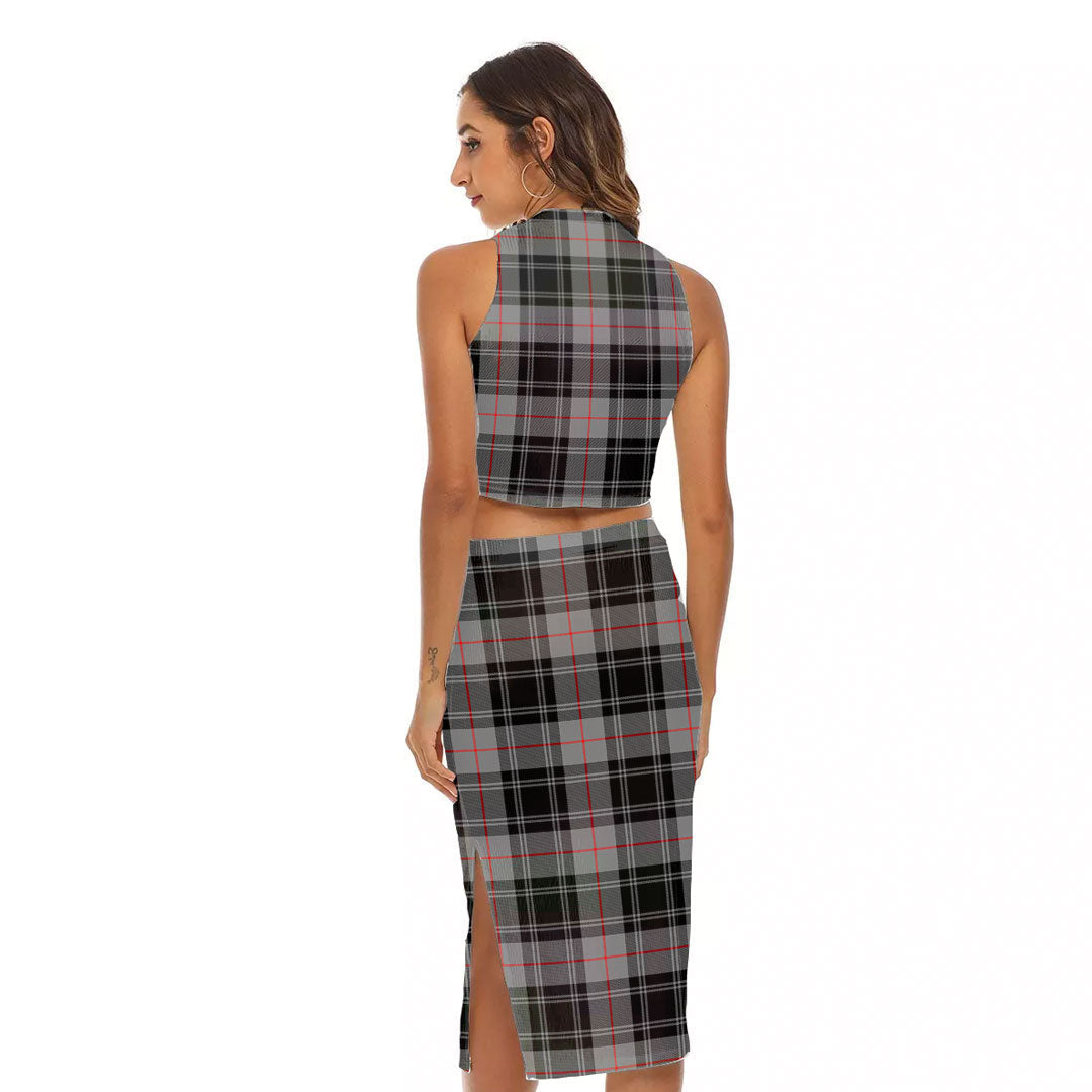 Moffat Modern Tartan Plaid Tank Top & Split High Skirt Set