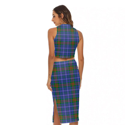 Edmonstone Tartan Plaid Tank Top & Split High Skirt Set