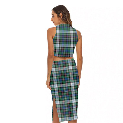 MacKenzie Dress Ancient Tartan Plaid Tank Top & Split High Skirt Set