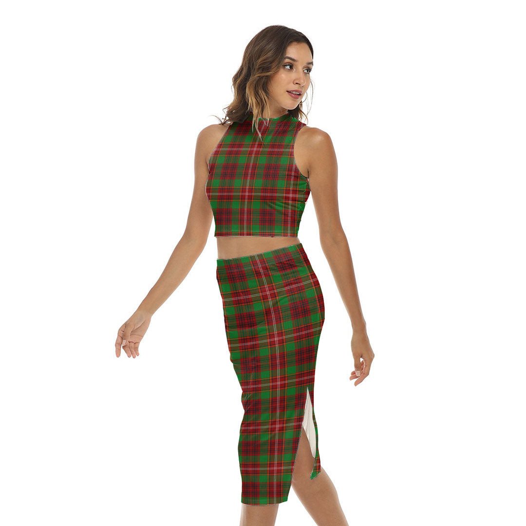 Ainslie Tartan Plaid Tank Top & Split High Skirt Set