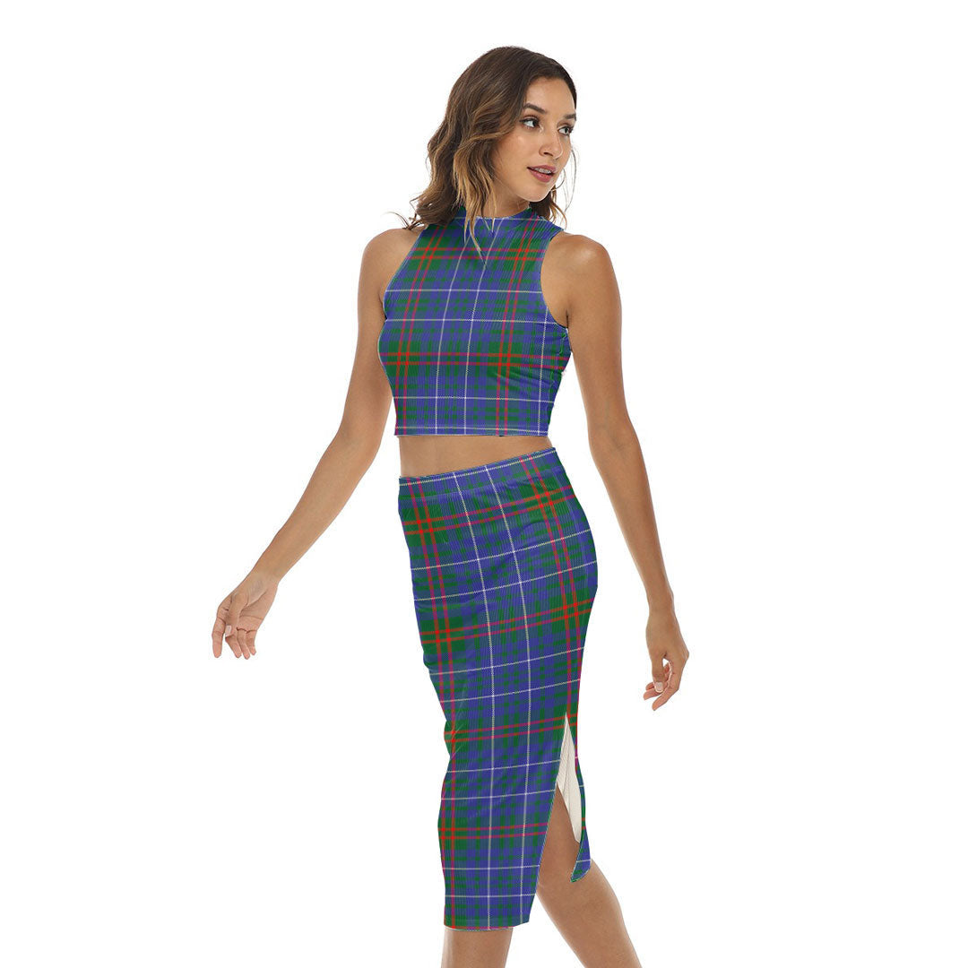 Edmonstone Tartan Plaid Tank Top & Split High Skirt Set