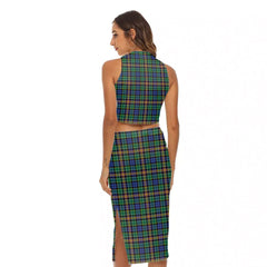 Allison Tartan Plaid Tank Top & Split High Skirt Set