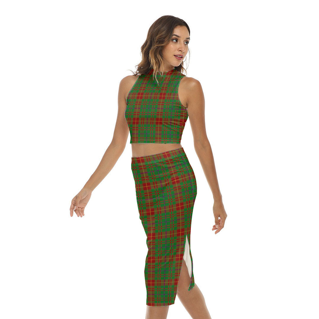 Fulton Tartan Plaid Tank Top & Split High Skirt Set