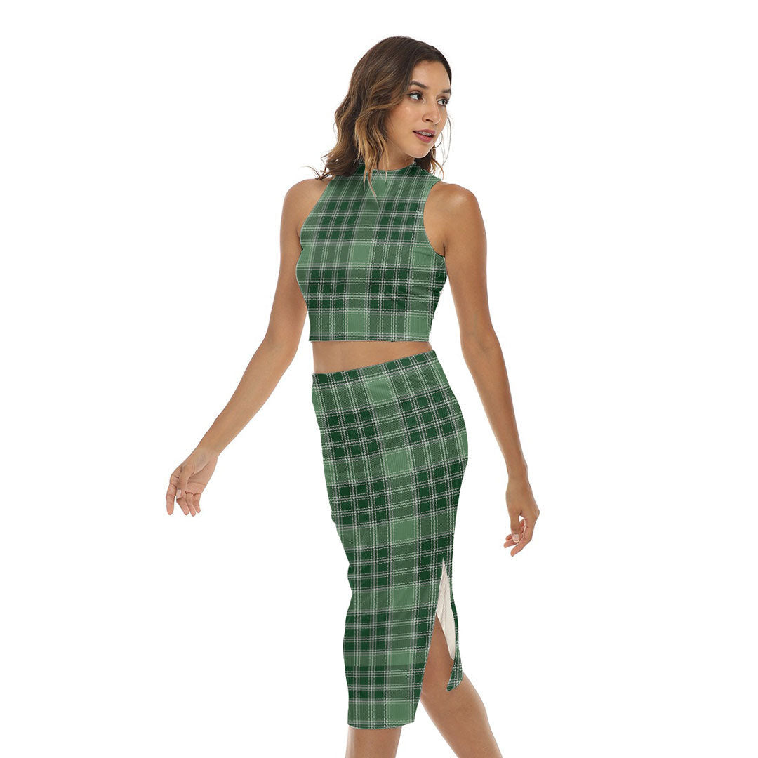 MacDonald Lord of the Isles Hunting Tartan Plaid Tank Top & Split High Skirt Set