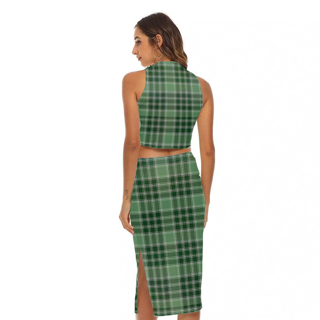 MacDonald Lord of the Isles Hunting Tartan Plaid Tank Top & Split High Skirt Set