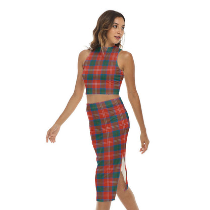 Chisholm Ancient Tartan Plaid Tank Top & Split High Skirt Set