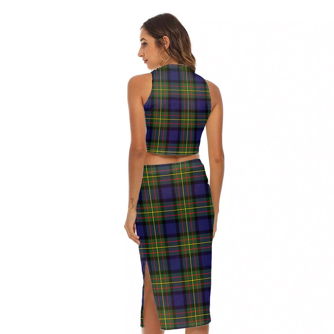 MacLaren Modern Tartan Plaid Tank Top & Split High Skirt Set