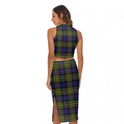 MacLaren Modern Tartan Plaid Tank Top & Split High Skirt Set