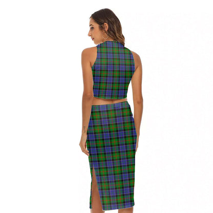 Paterson Tartan Plaid Tank Top & Split High Skirt Set