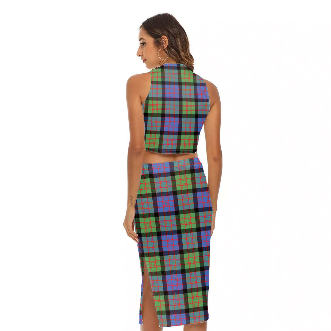 MacDonald Ancient Tartan Plaid Tank Top & Split High Skirt Set