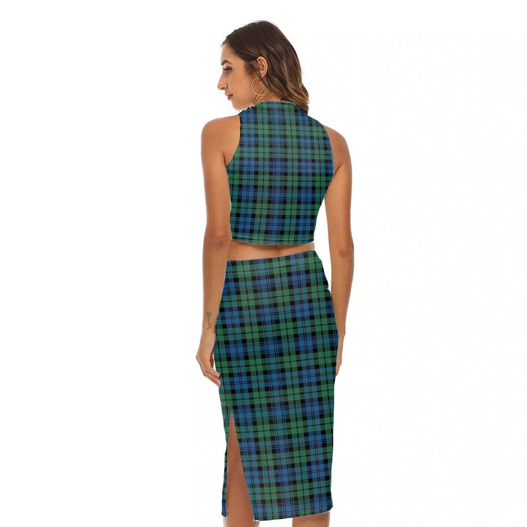 Campbell Ancient 02 Tartan Plaid Tank Top & Split High Skirt Set