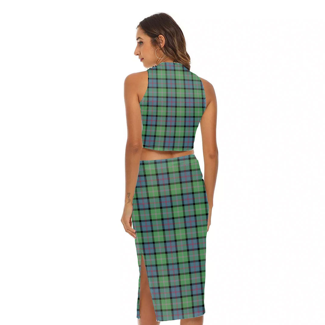 MacThomas Ancient Tartan Plaid Tank Top & Split High Skirt Set