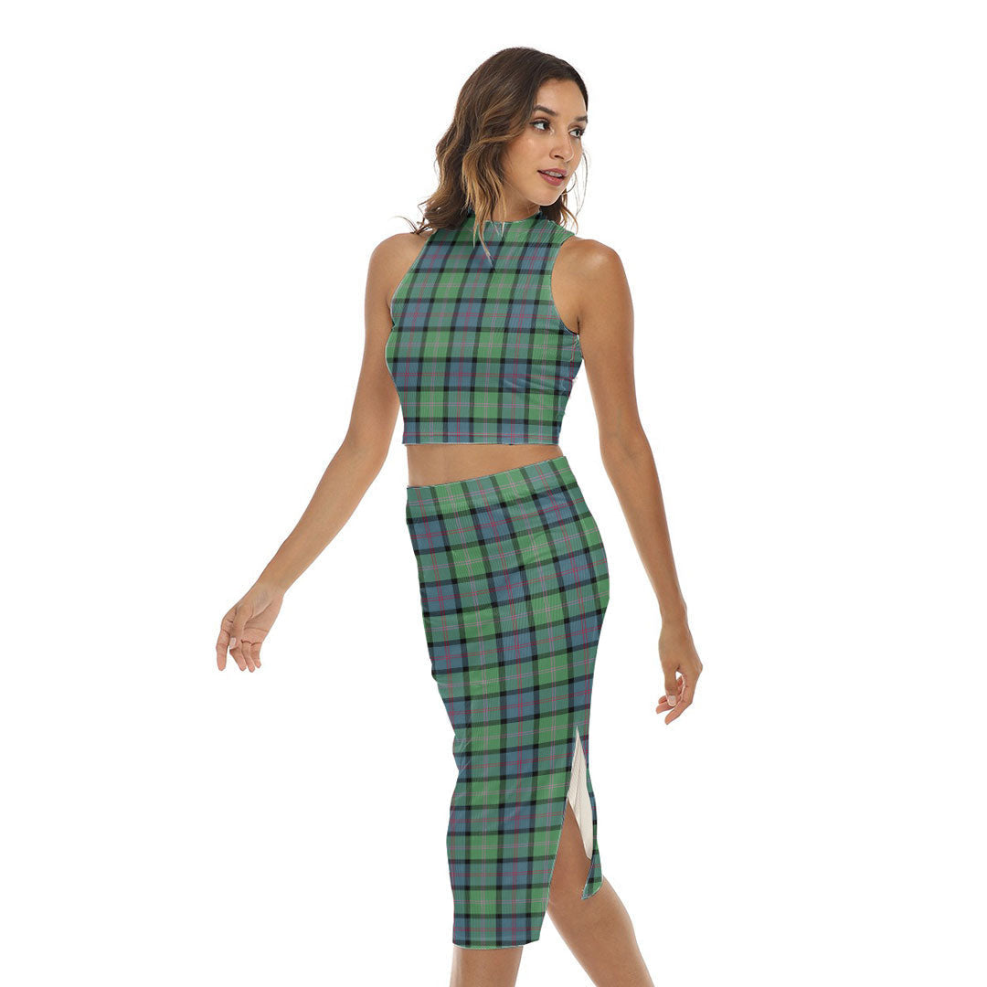 MacThomas Ancient Tartan Plaid Tank Top & Split High Skirt Set