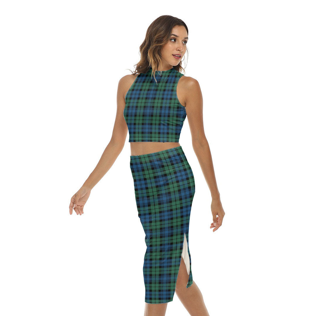 Campbell Ancient 02 Tartan Plaid Tank Top & Split High Skirt Set