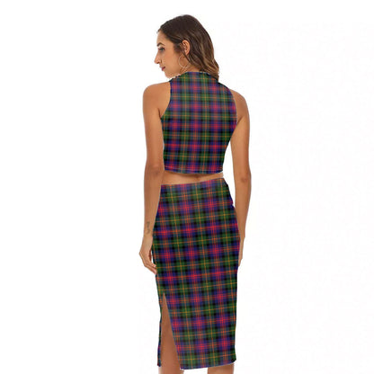 Logan Modern Tartan Plaid Tank Top & Split High Skirt Set