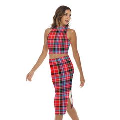 Aberdeen District Tartan Plaid Tank Top & Split High Skirt Set
