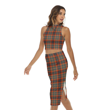 Innes Ancient Tartan Plaid Tank Top & Split High Skirt Set